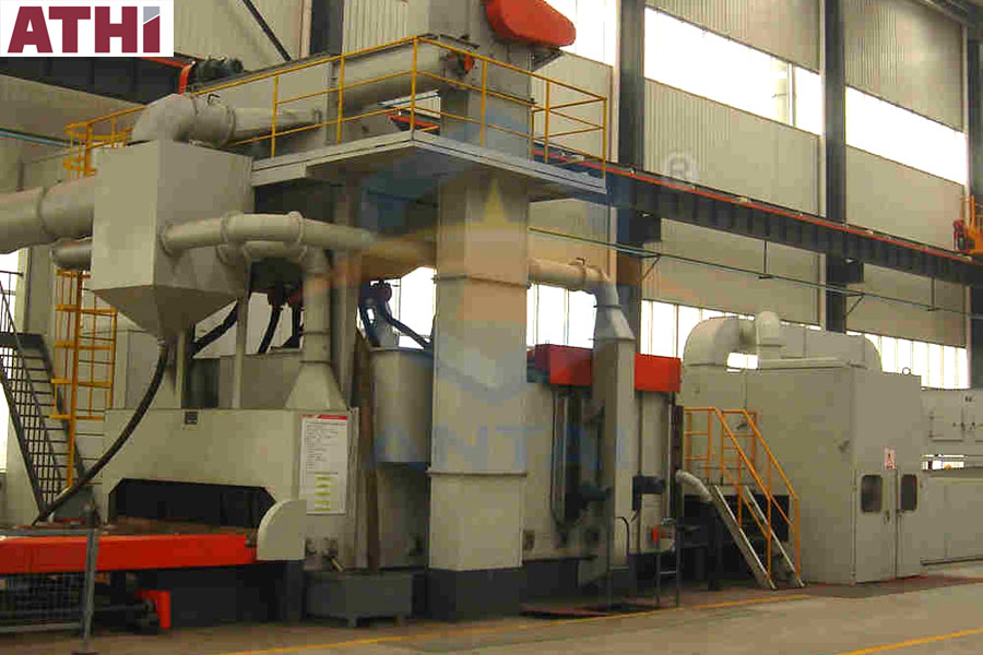 shot blasting machine with painting line